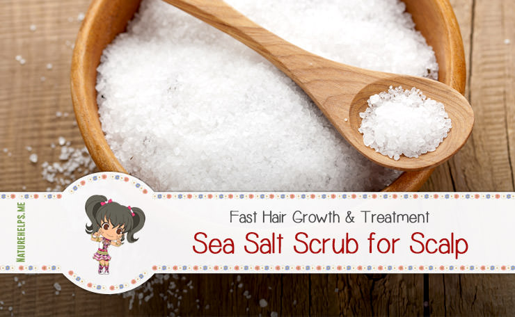 Salt Scrub for Scalp. Treatment and Fast Hair Growth