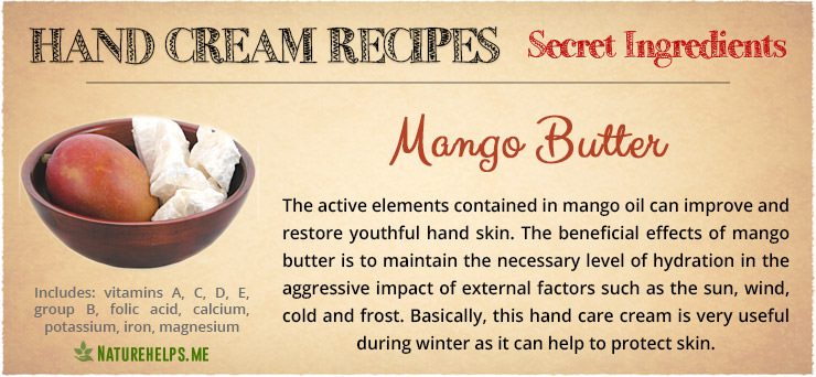Hand Cream Recipes. Secret Ingredients. Mango butter